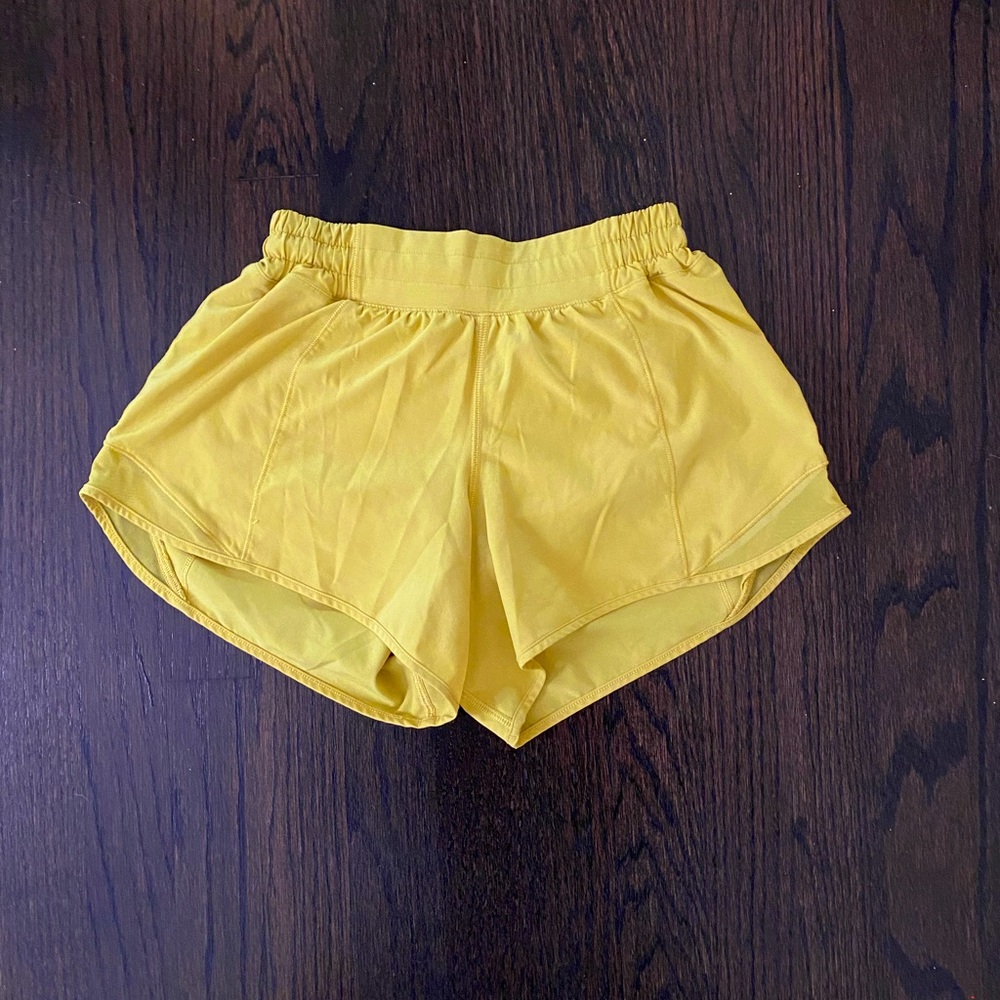 Yellow lululemon shorts